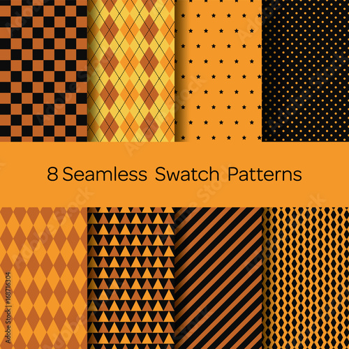 Halloween Seamless Patterns. Editable Swatch pattern vector. Digital paper pattern.