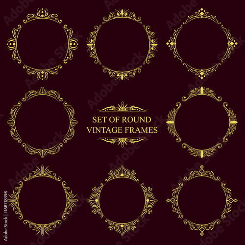 Set of round classic vintage frames