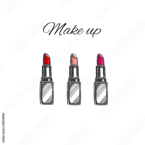 Make up concept with lipstick