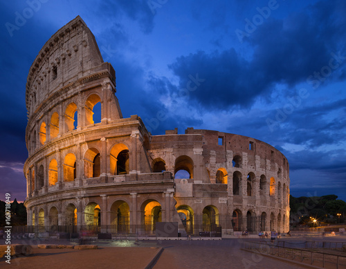 The Colosseum or Flavian Amphitheatre (Amphitheatrum Flavium or Colosseo), Rome, Italy.