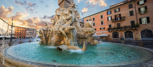 Photography Fountain of the Four Rivers (Fontana dei Quattro Fiumi) in the Piazza Navona, Rome