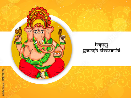 Illustration of Lord Ganesha for the hindu festival Ganesh Chaturthi celebrated in India