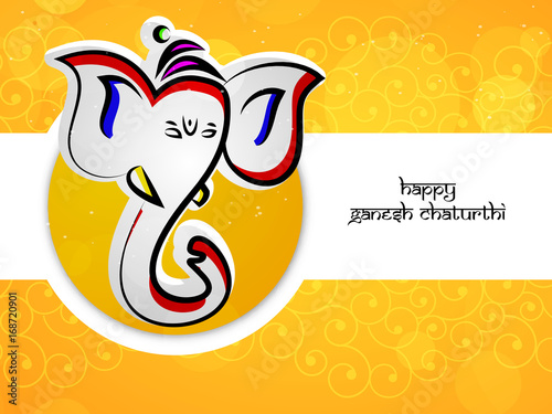 Illustration of Lord Ganesha for the hindu festival Ganesh Chaturthi celebrated in India