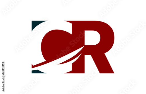 CR Red Negative Space Square Letter Logo