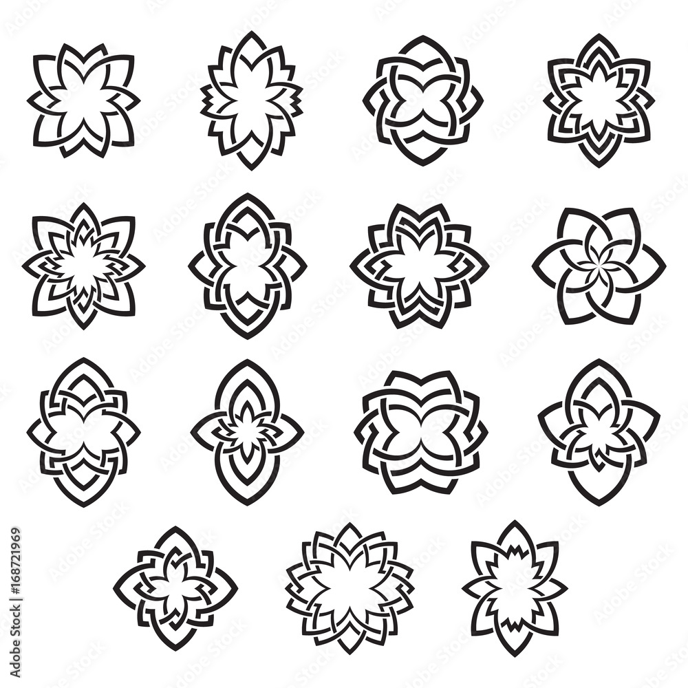 Arabesque floral abstract symbols vector. Arabesque floral abstract symbols vector.