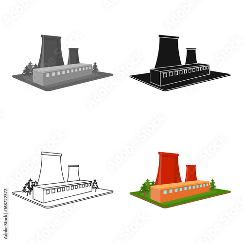 Metallurgical plant. Factory and industry single icon in cartoon style isometric vector symbol stock illustration web.
