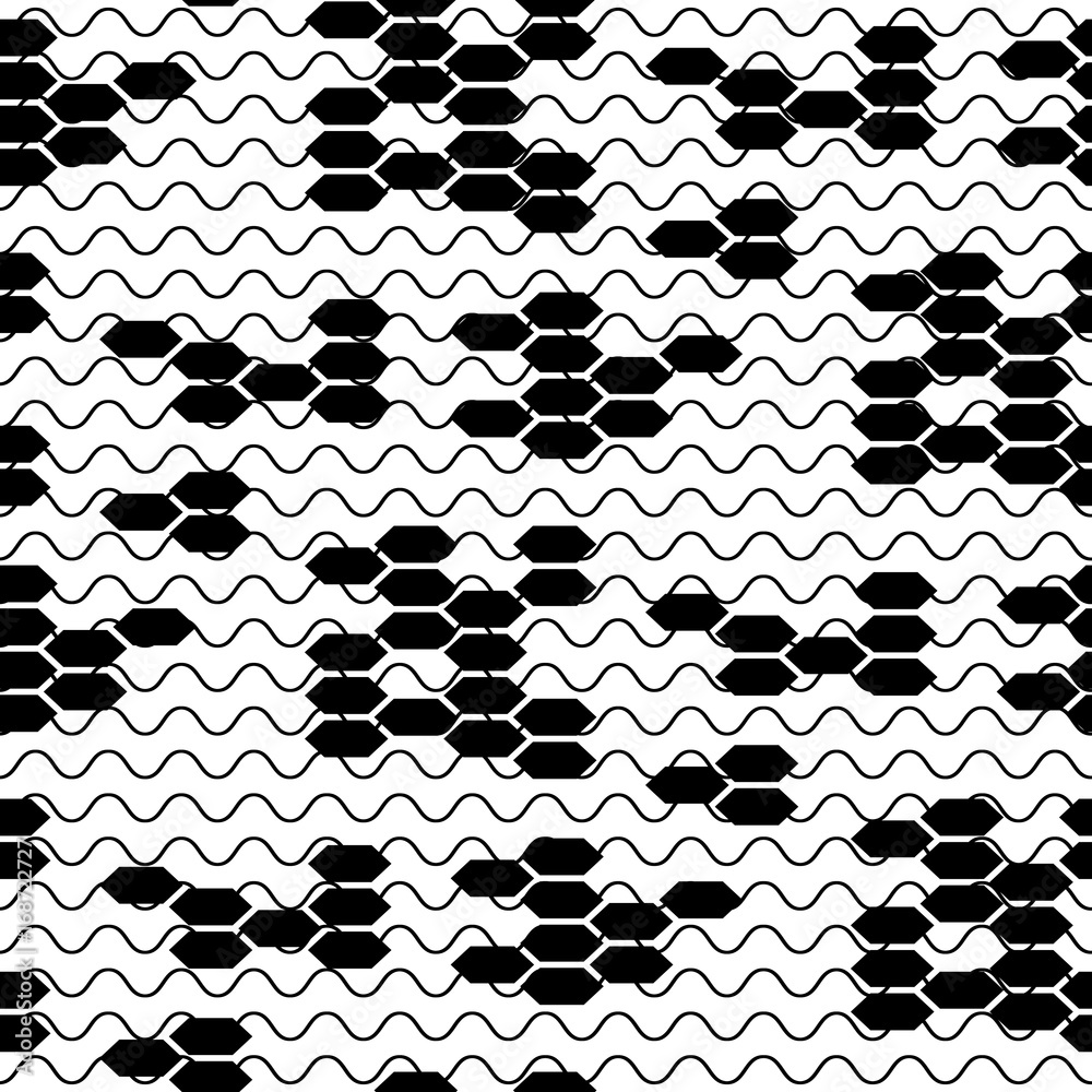 Fototapeta premium Abstract lacy vector black seamless pattern. Hosiery ornament veil texture.