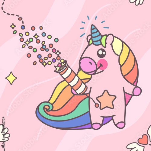 vector seamless pattern. Unicorns time concept. 010