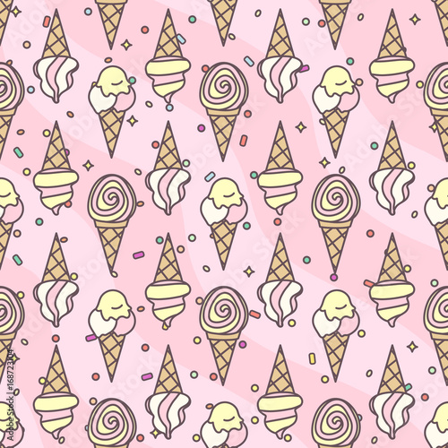 vector seamless pattern. Sweets concept. 043