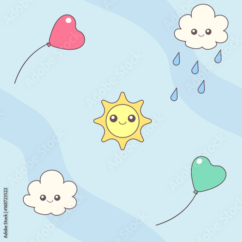 vector seamless pattern. Cute cartoone concept. 010