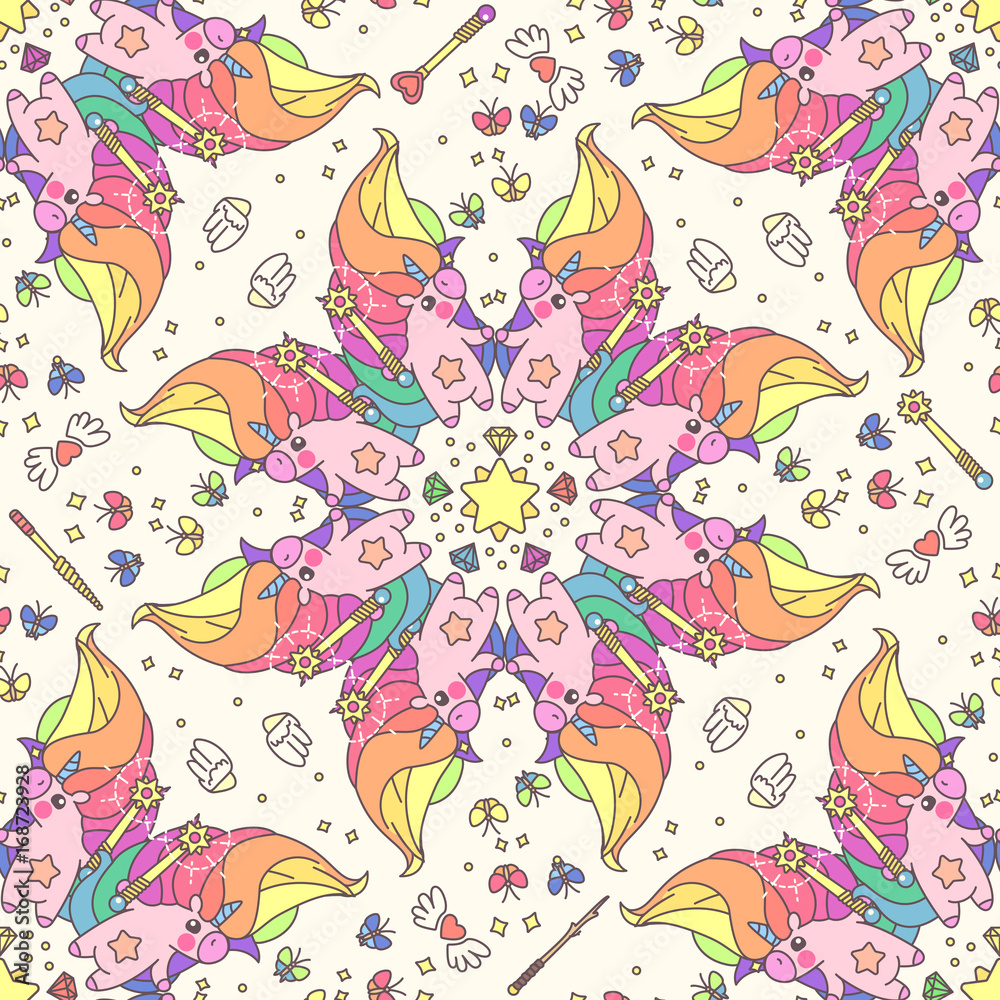 vector seamless pattern. Unicorns time concept. 052 vector seamless pattern. Unicorns time concept. 052