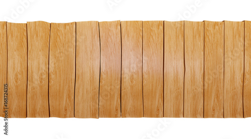empty wooden table top isolated on white background, used for display or montage your products. top view