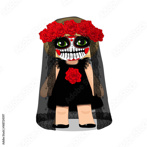 vector Halloween girl graphic (blonde)