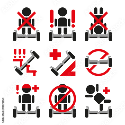 Gyroscooter vector icons collection