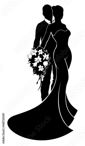 Wedding Bride and Groom Sil...