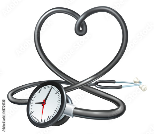 Stethoscope Heart Clock Concept