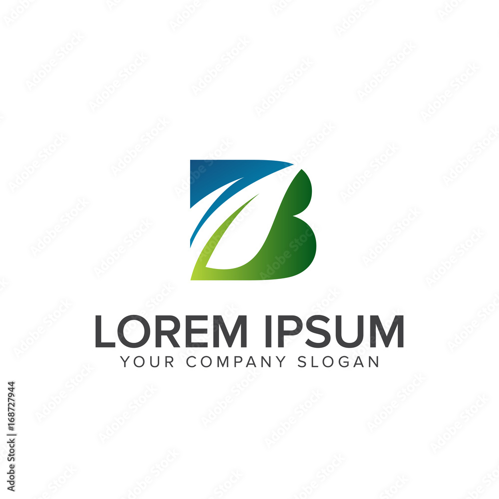 letter B nature logo. design concept template