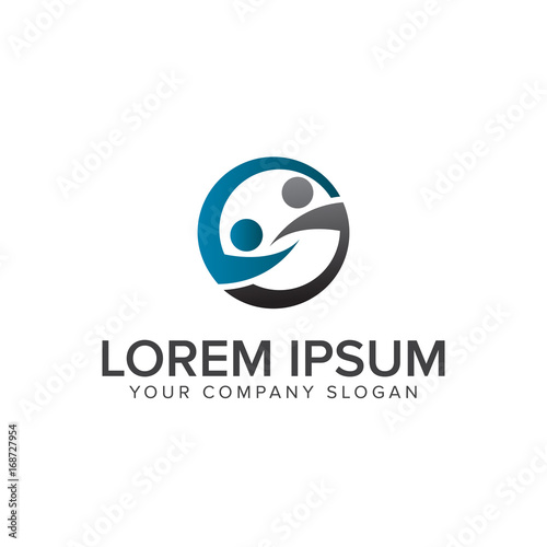 people network partners logo design concept template