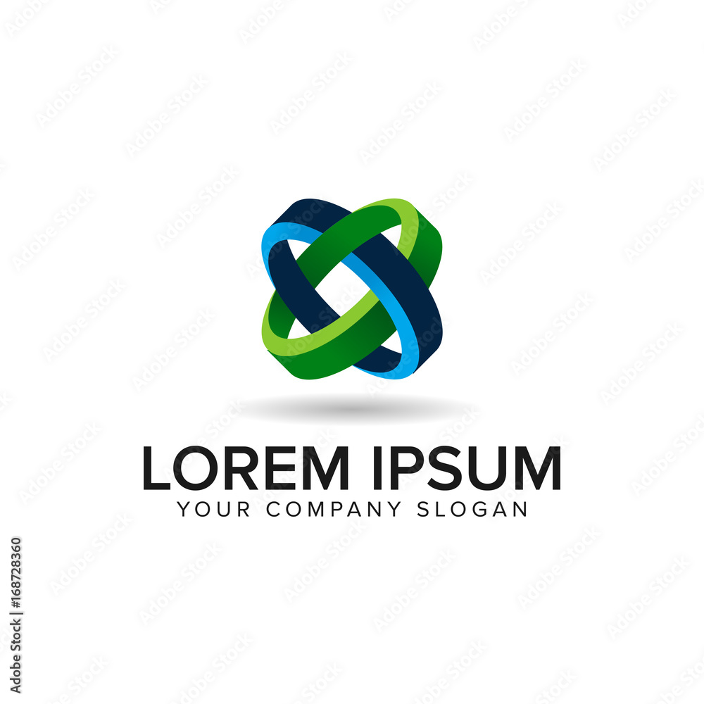 Obraz premium letter x circle media logo design concept template