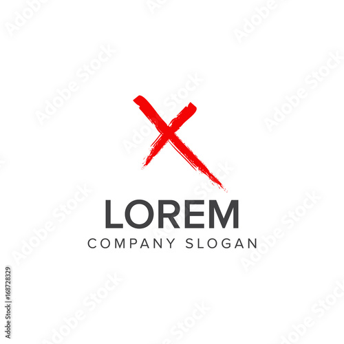 letter x brush logo design concept template