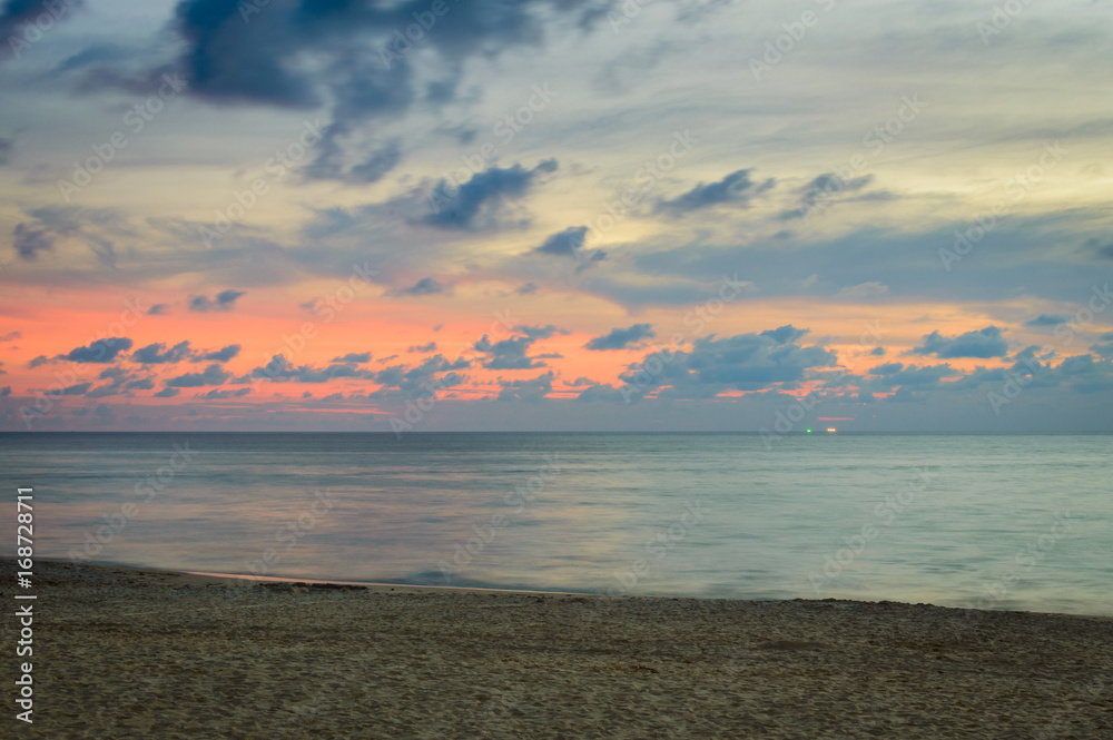 Golden sunrise sunset over the sea ocean waves Golden sunrise sunset over the sea ocean waves