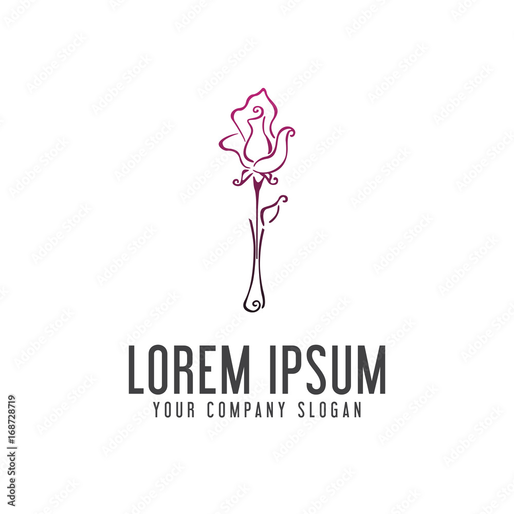 Flowers and vases logo design concept template