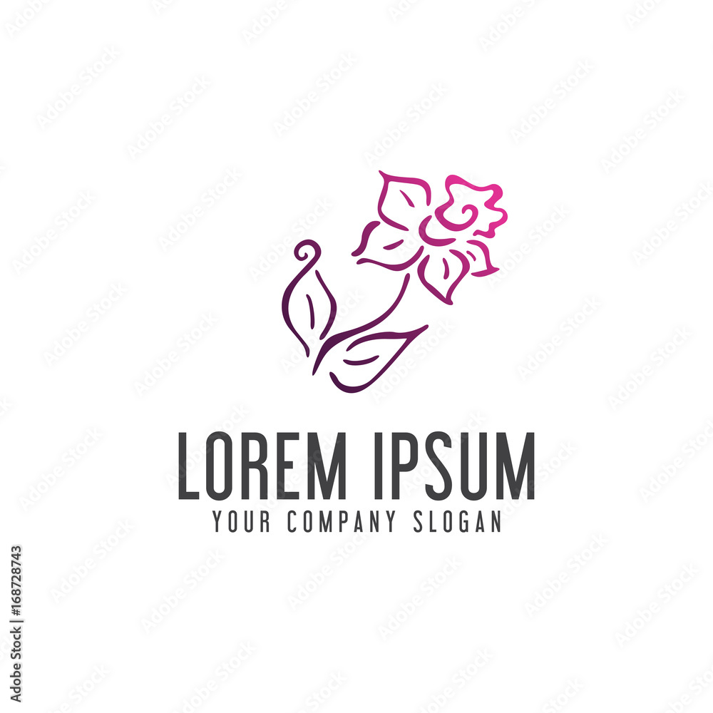 Fototapeta premium Flower logo design concept template