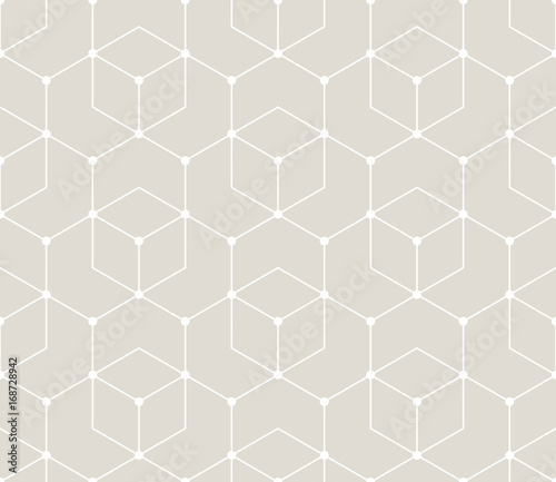 seamless geometric line grid vector cubes pattern