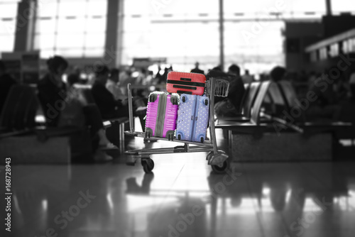 Airport luggage Trolley with suitcases