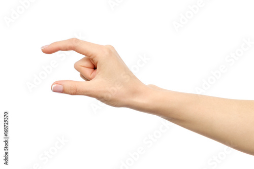 Hand showing size gesture isolated