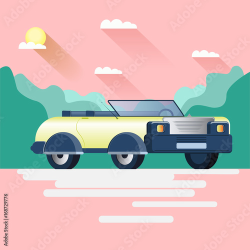 Classic old school cabriolet standing outdoors