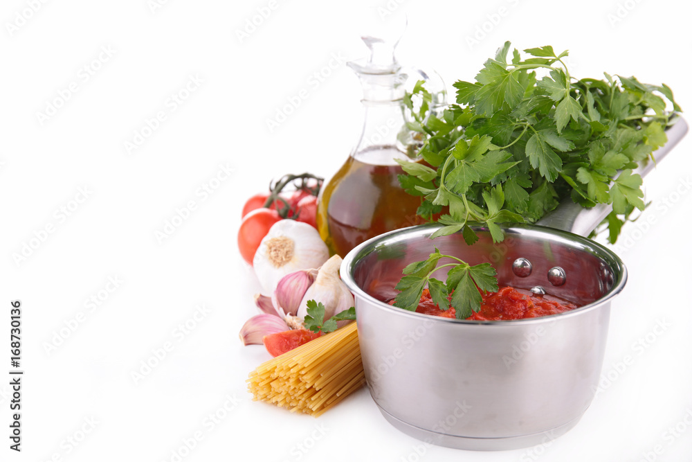tomato sauce with spaghetti and ingredient tomato sauce with spaghetti and ingredient