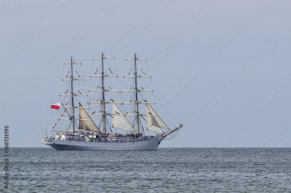 SAILING SHIP - Frigate Dar Mlodziezy at sea
