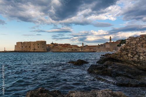 Sunrise Over Dubrovnik Morning Ocean View Croatia European Destination Old Town