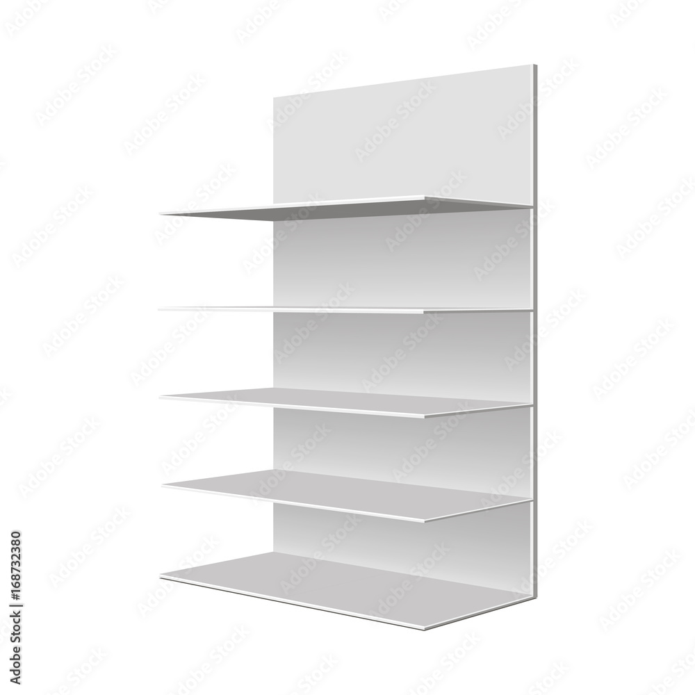 Empty showcase. Illustration isolated on white background. Empty showcase. Illustration isolated on white background.