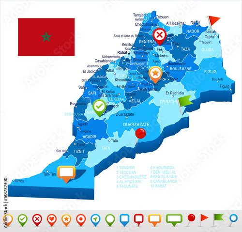 Morocco - map and flag illustration