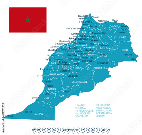 Morocco - map and flag illustration