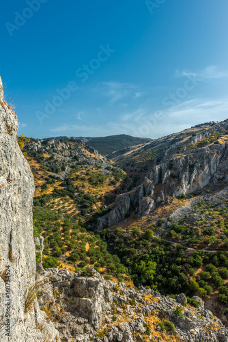 Przełęcz górska, Sierras Subbéticas, Kordoba, Andaluzja, Hiszpania