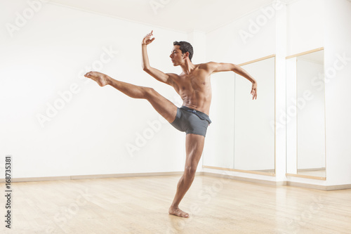young and beautiful professional ballet dancer performing