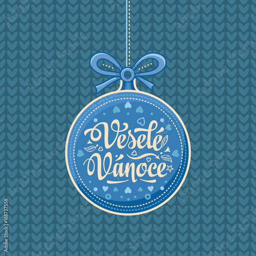 Vesele Vanoce Greeting Card in heart form.