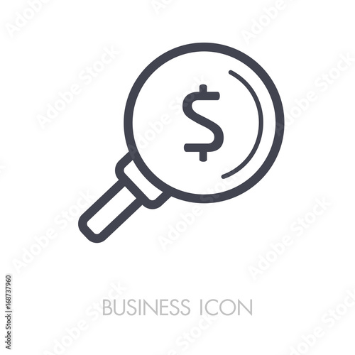 Looking for money. Dollar symbol magnifying glass