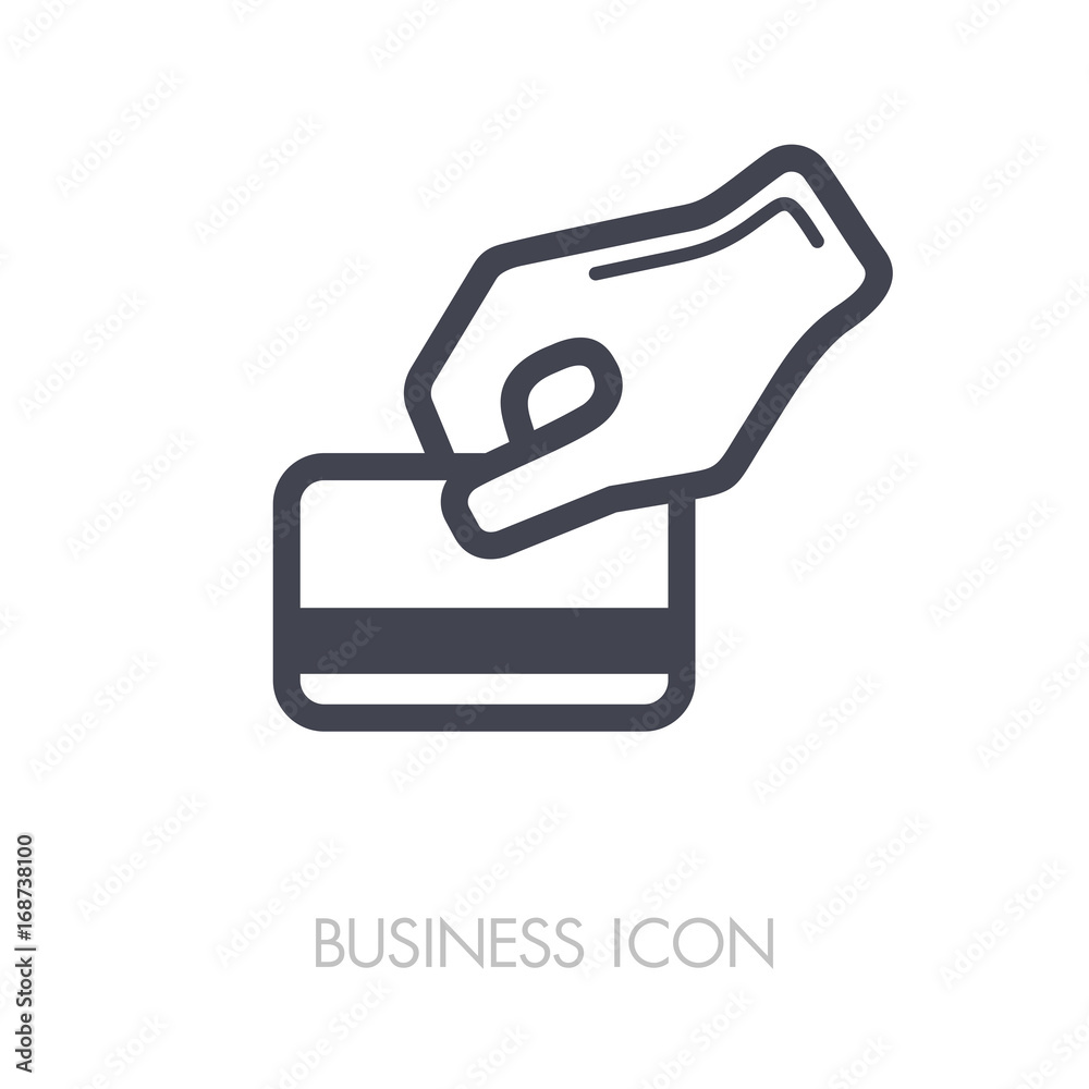 Hand swipe credit card during purchase icon Hand swipe credit card during purchase icon