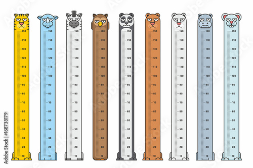 Height charts. Animals Stickers