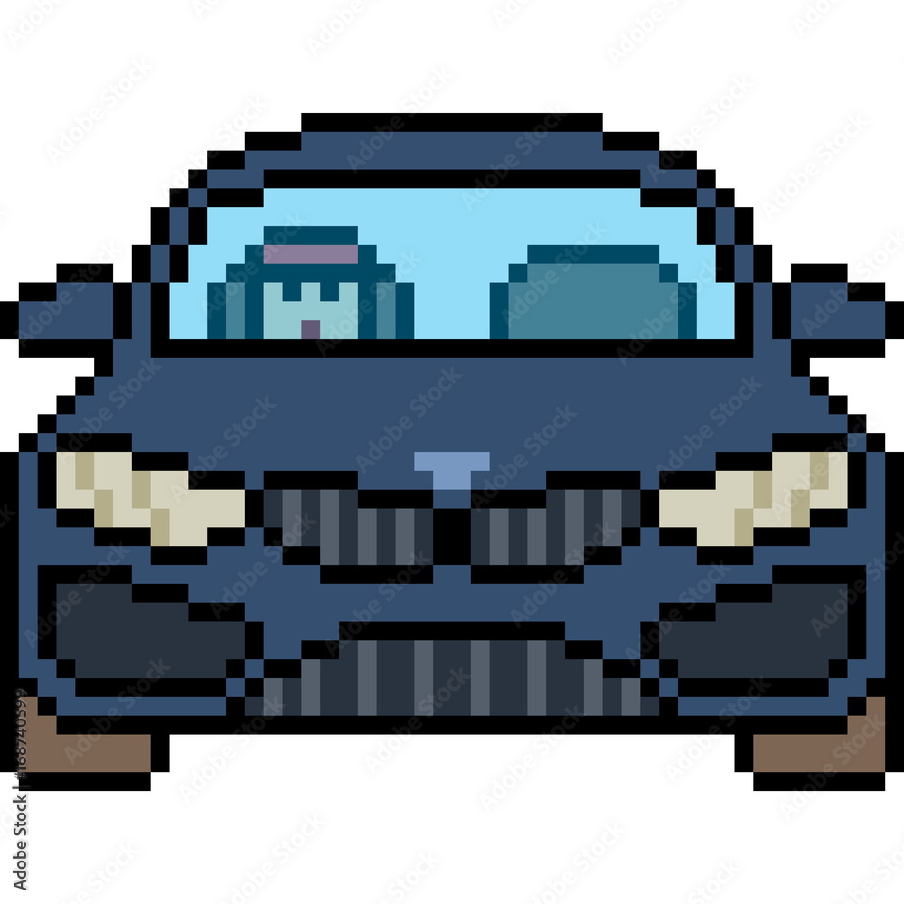 vector pixel art car front Векторный объект Stock | Adobe Stock