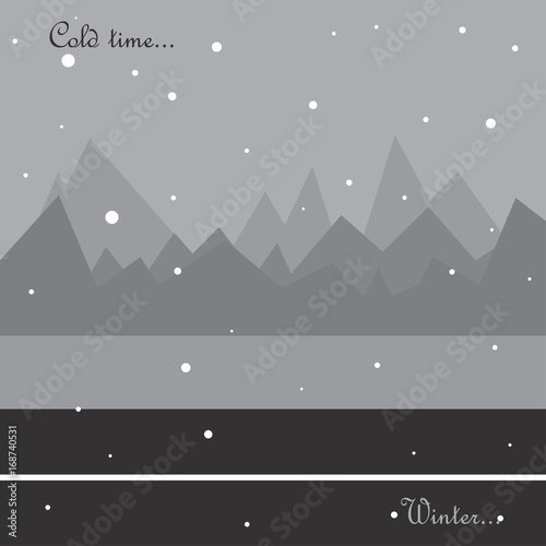 Winter greeting card with lettering