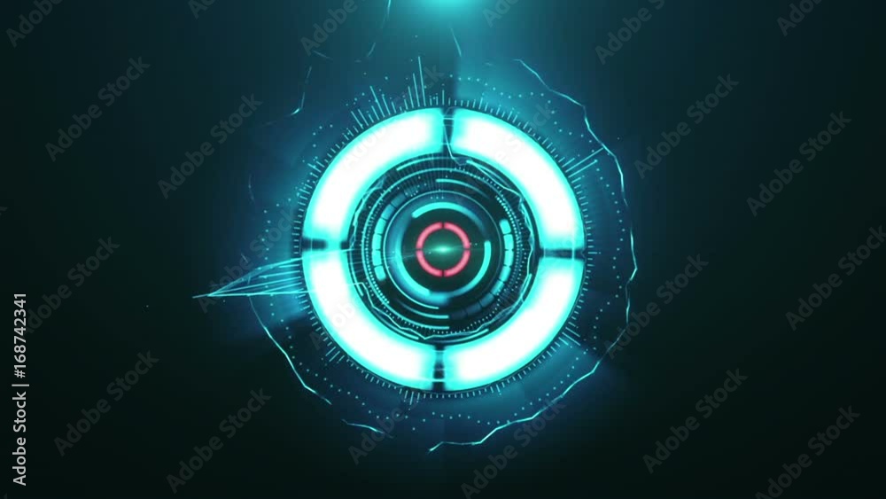 Fast changing futuristic HUD display elements