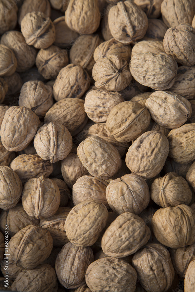 Walnuts on Market Stall Walnuts on Market Stall