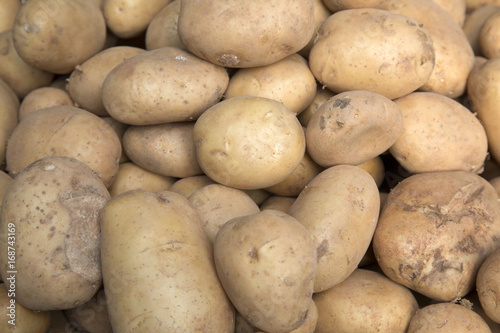 Potatoes on Market on Stall