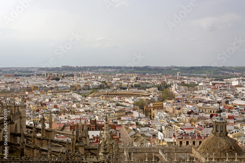 Aerial view of the city of Seville from the Giralda