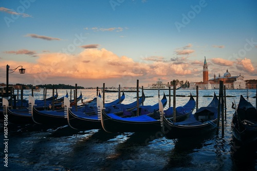Gondola at waterfront Venice